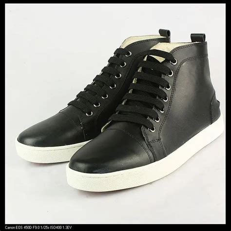 black high tops white sole.